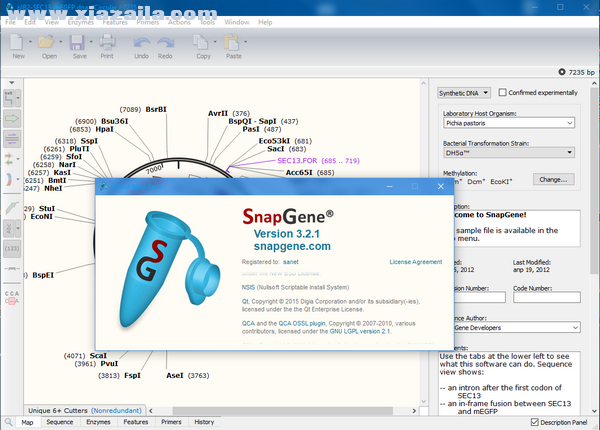 GSL Biotech SnapGene(分子生物学软件) v5.2.5.0免费版