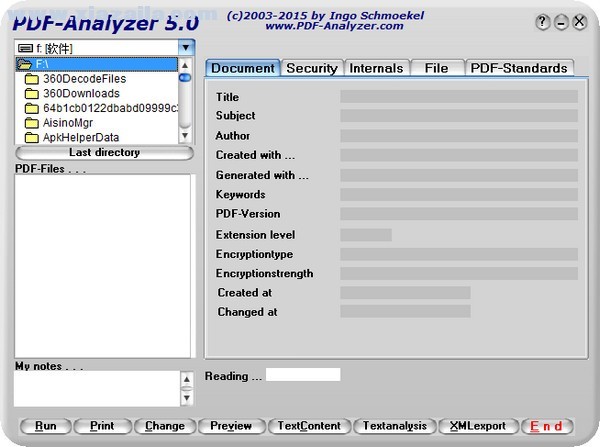 PDF Analyzer(PDF信息管理工具) v5.0官方版