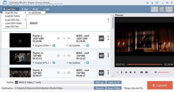 VideoSolo BD-DVD Ripper(DVD视频转换器) v2.1.12官方版
