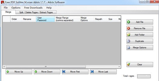 Free PDF Splitter Merger 4dots(PDF分割合并软件) v1.7免费版