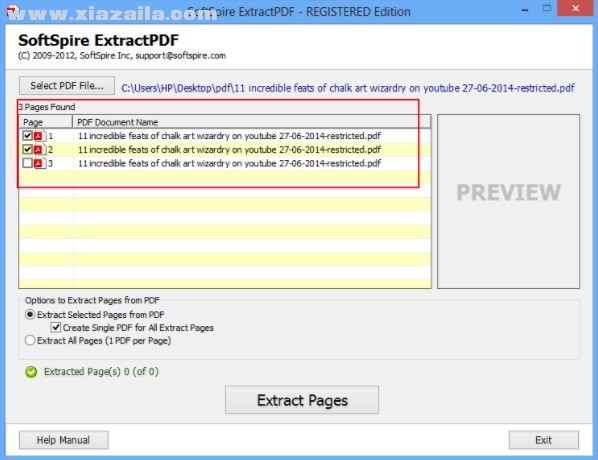 SoftSpire Extractpdf(PDF提取工具) v1.2.0.0官方版
