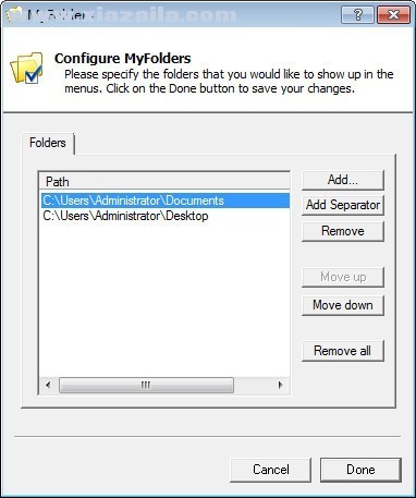 右键快捷复制文件夹工具(MyFolders) v6.0.8.23官方版