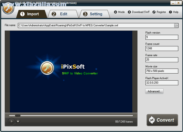 iPixSoft SWF to MPEG Converter(swf转mpeg软件) v4.8.0官方版