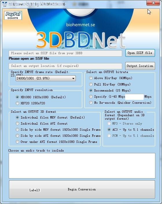 3DBD.Net(视频转换工具) v1.0.2免费版