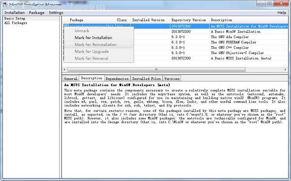 MinGW Installation Manager(MinGW安装管理器) v0.6.2官方版
