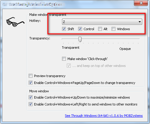 See Through Windows(窗口透明度设置) v1.0.6免费版