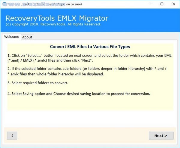 RecoveryTools EMLX Migrator(EMXL转换器) v2.3官方版