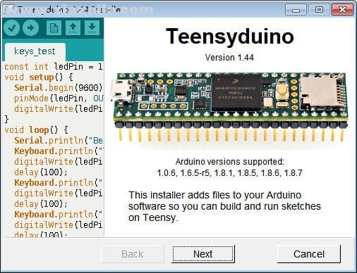 Teensyduino(烧录软件) v1.44官方版
