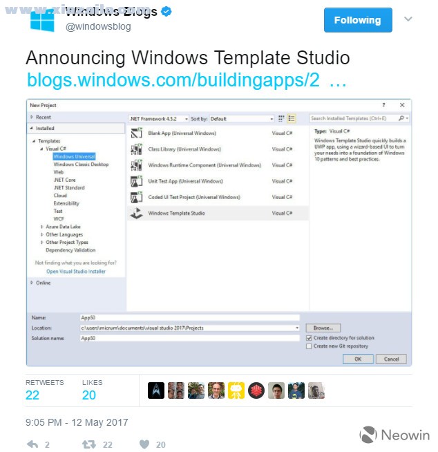 Windows Template Studio(UWP应用开发工具) v1.1微软官方正式版