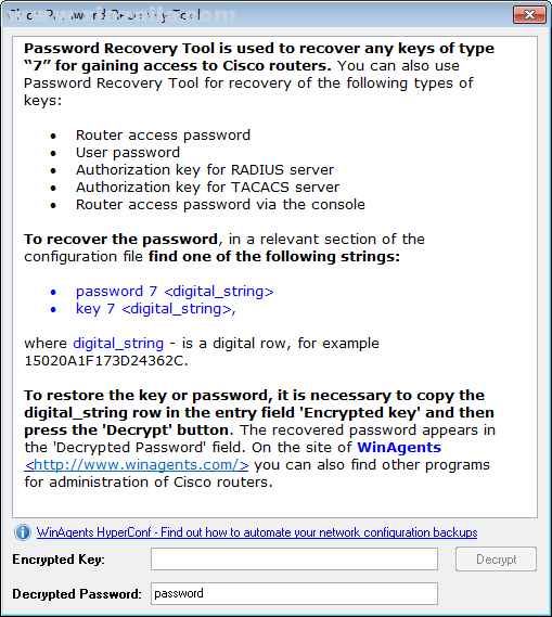 Cisco Password Recovery tool(Cisco密码查看工具) v1.0绿色版