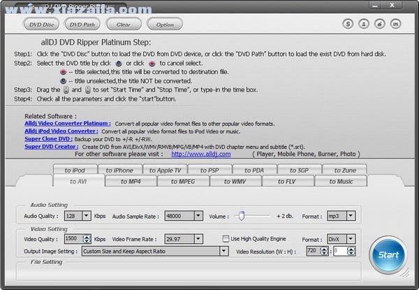 Alldj DVD Ripper Platinum(DVD视频转换软件) v5.1.14官方版