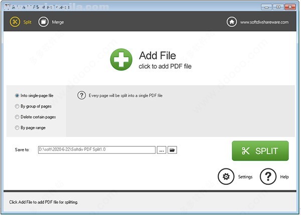 Softdiv PDF Split and Merge(PDF拆分合并软件) v1.0免费版