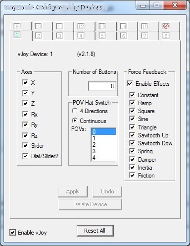 vjoy device(虚拟手柄软件) v2.1.9.1免费版
