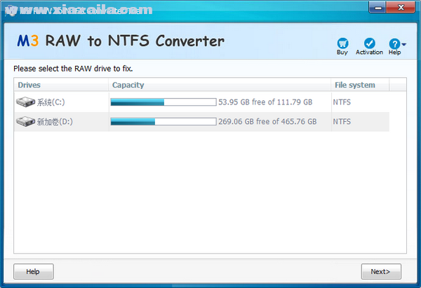 M3 RAW To NTFS Converter(NTFS硬盘修复工具)(1)