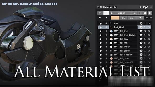 All Material List(Blender场景摄像机灯光材质列表插件) v2.1.0免费版