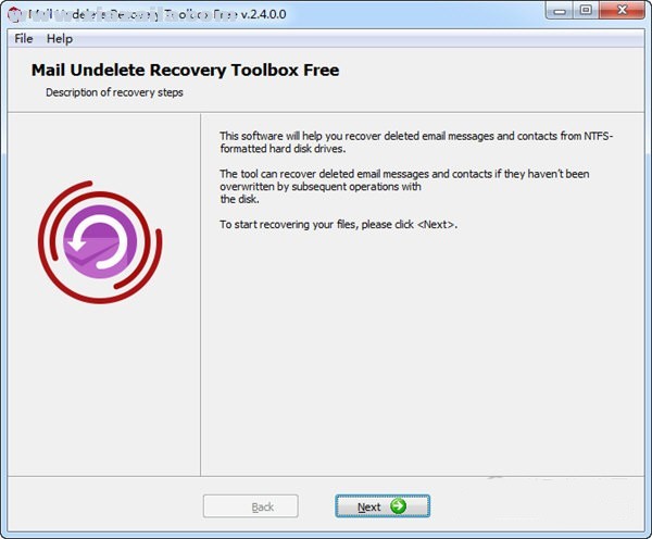 Mail Undelete Recovery Toolbox Free v2.4.0.0官方版