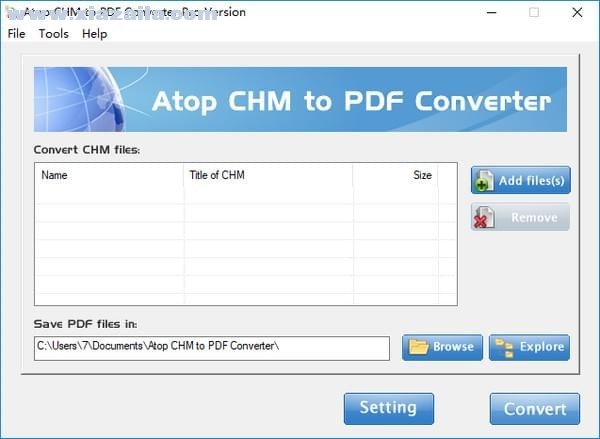 Atop CHM to PDF Converter(CHM转PDF工具) v2.1绿色免费版