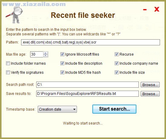 Recent file seeker(文件搜索工具) v1.0绿色版
