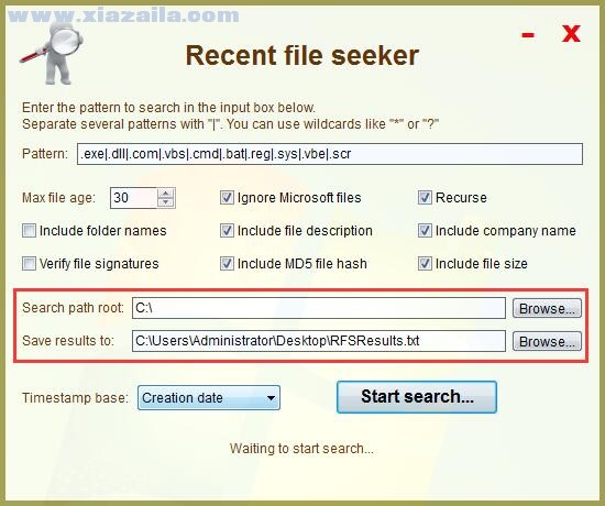 Recent file seeker(文件搜索工具) v1.0绿色版