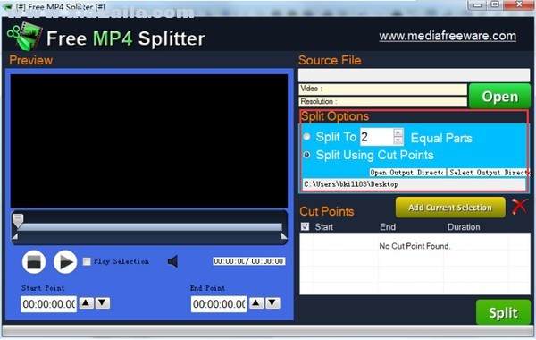 Free Mp4 Splitter(MP4视频剪辑软件)(2)