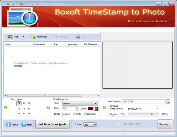 Boxoft TimeStamp to Photo(时间戳软件) v1.6.0官方版
