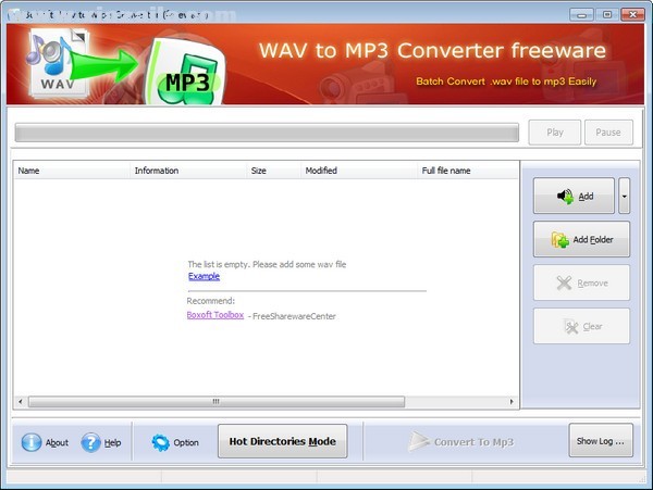 Boxoft WAV to MP3 Converter(Wav到MP3转换器) v1.1.0.0官方版