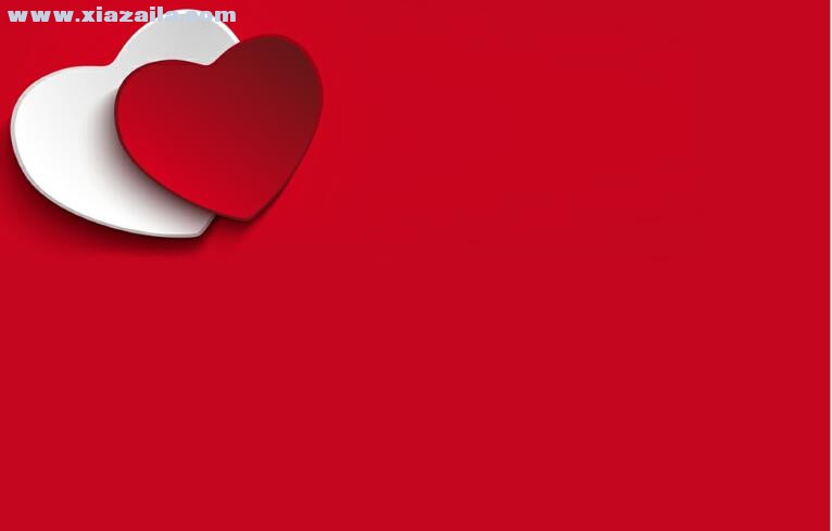 红白爱心情人节PPT模板 免费版