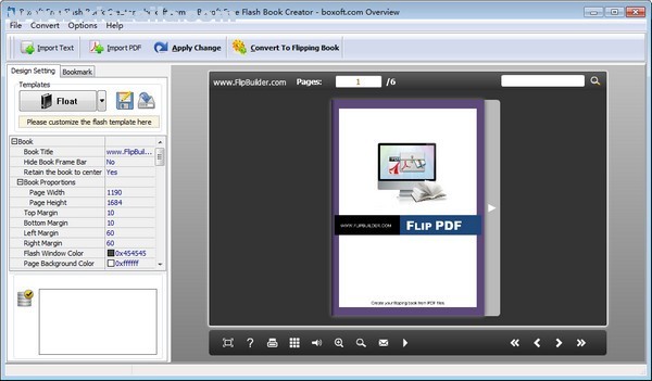 Boxoft Free Flash Book Creator(翻页电子书制作工具) v3.0官方版