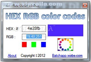 HEX RGB color codes(rgb颜色查询对照表) v2.0绿色免费版