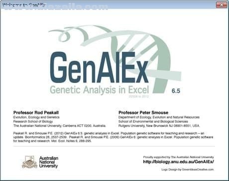 GenAlex(Excel生物数据分析工具) v6.502免费版