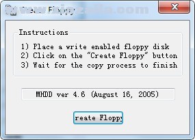 Create Floppy(移动硬盘坏道修复软件) v1.0绿色版