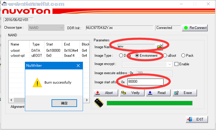nuc970开发板烧录工具 v1.0.0.1绿色版