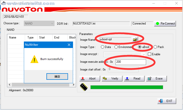 nuc970开发板烧录工具 v1.0.0.1绿色版