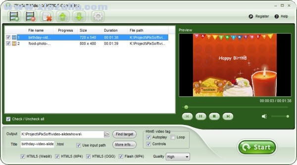 iPixSoft Video to HTML5 Converter(视频转HTML5软件) v3.8.0免费版