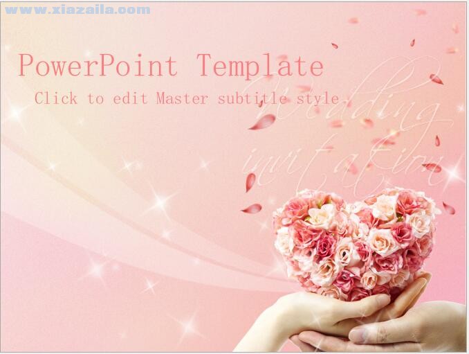 粉色浪漫婚礼PPT模板 免费版