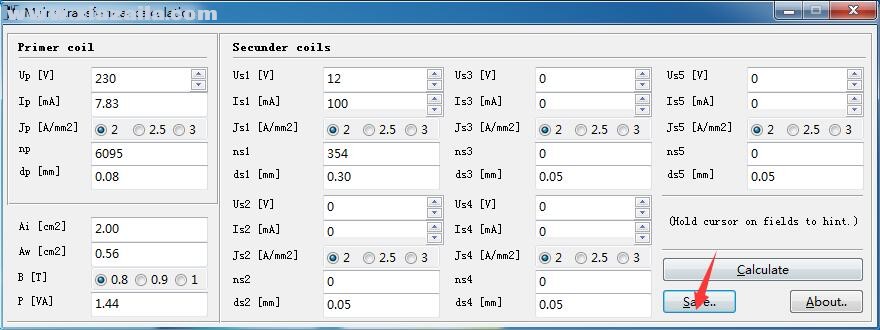 mains transformer calculation(电力变压计算器) v1.0 绿色版