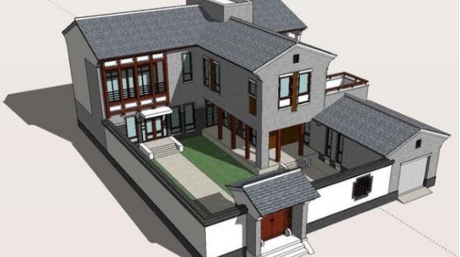 sketchup中式住宅建筑住宅SU模型