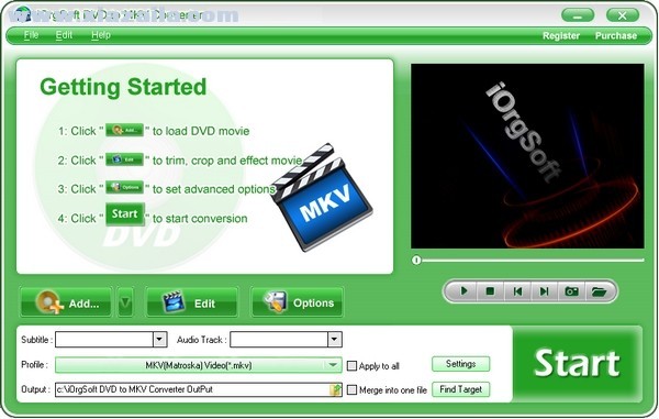 iOrgSoft DVD to MKV Converter(dvd视频转换工具) v3.3.8官方版