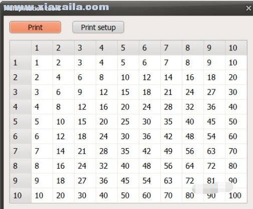 Multiplication Table(九九乘法表打印软件) v1.0 官方免费版