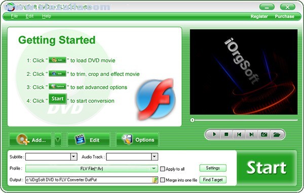 iOrgSoft DVD to FLV Converter(视频转换软件) v6.0.0官方版