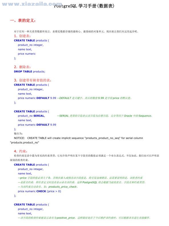 postgresql中文学习手册 PDF版