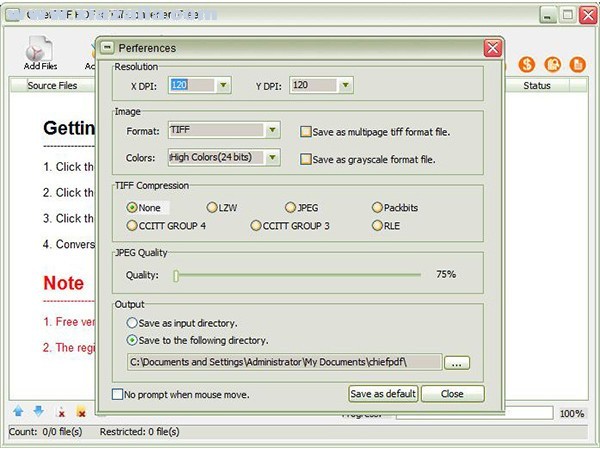 ChiefPDF PDF to Tiff Converter(文件转换工具) v2.0免费版