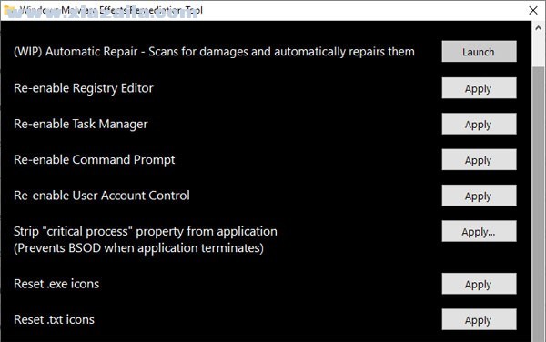 Windows Malware Effects Remediation Tool(电脑修复工具) v1.2免费版