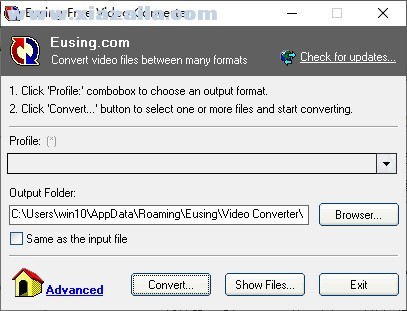 Eusing Free Video Converter(视频转换软件) v2.0官方版