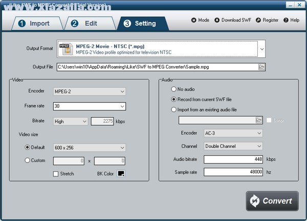 iLike SWF to MPEG Converter(SWF转MPEG工具) v4.0.0官方版