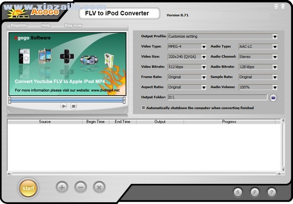 Agogo FLV to iPod Converter(视频转换工具) v8.71官方版