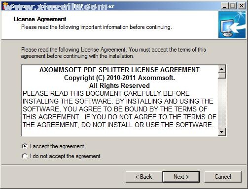 Axommsoft PDF Splitter(PDF分割工具) v1.2官方版