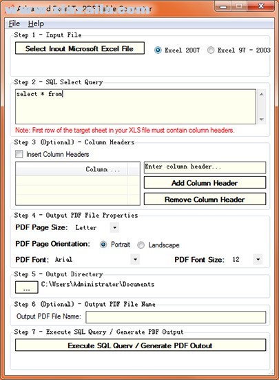 Advanced Excel To PDF Table Converter(PDF文件转换工具) v1.7官方版