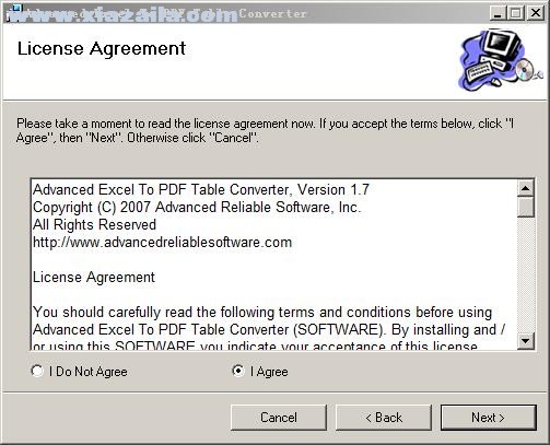 Advanced Excel To PDF Table Converter(PDF文件转换工具) v1.7官方版