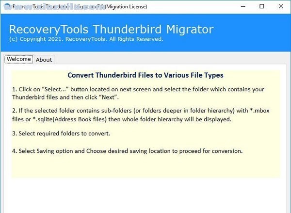 RecoveryTools Thunderbird Migrator(邮件转换工具) v7.0官方版